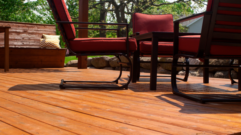 building a floating deck next to house