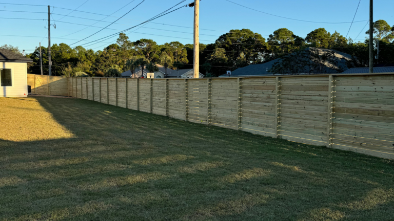 custom fence installation with HOA permit